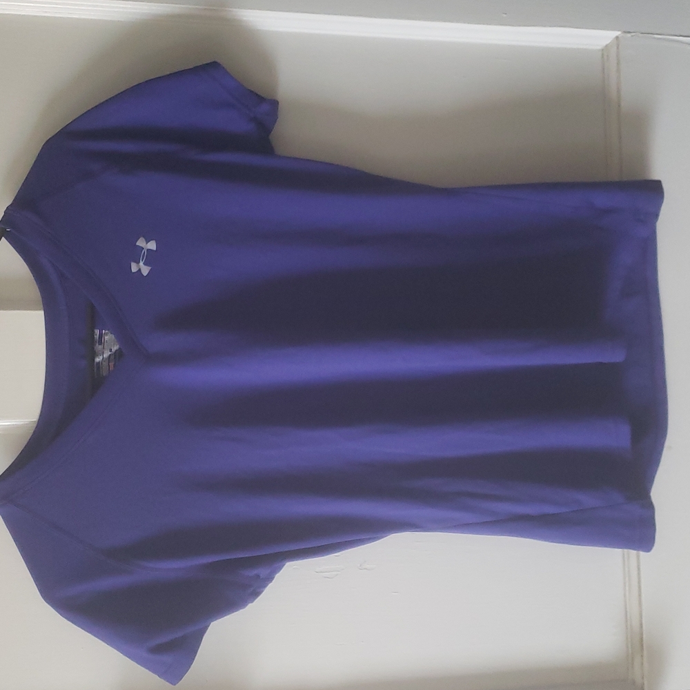 Purple, vneck under armour work out shirt